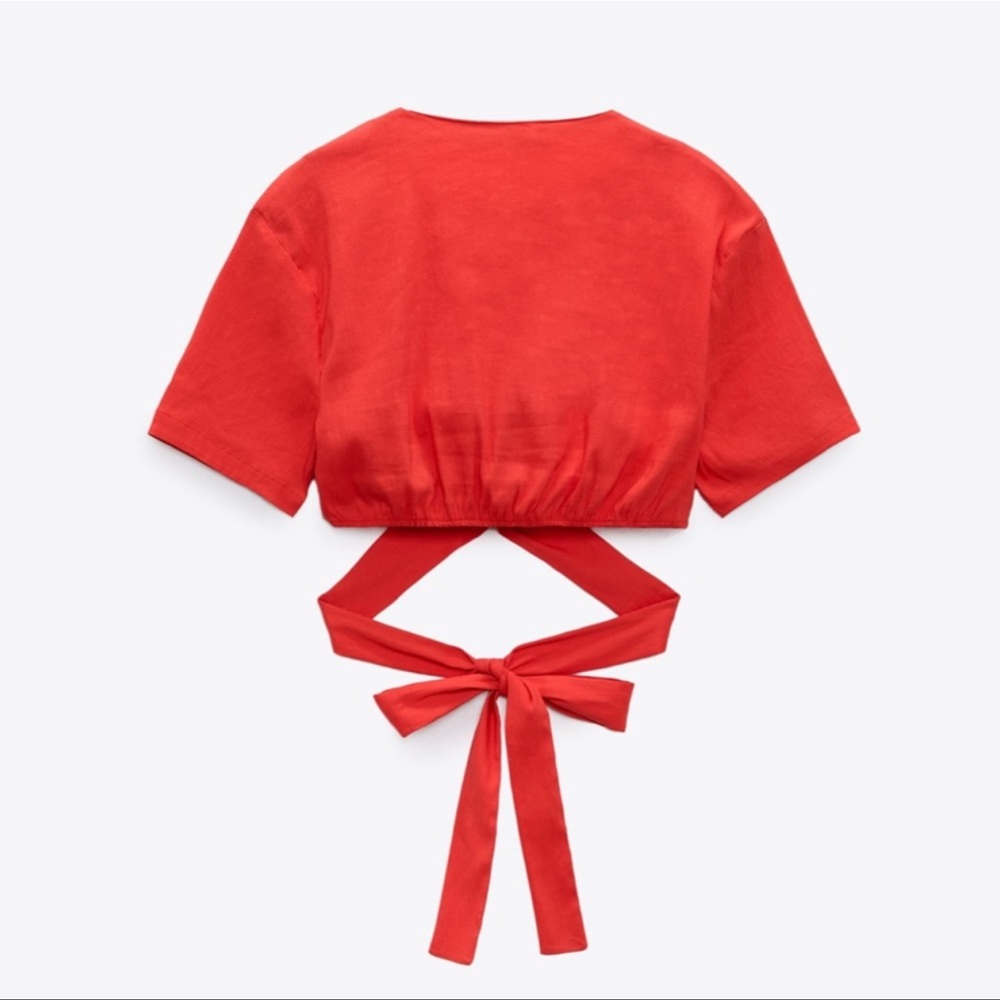 ZARA Red tied top - Picture 4 of 6